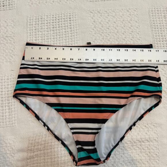 Torrid 1 striped smooth high waist swim bikini bottom SW2 2822 - Picture 6 of 10